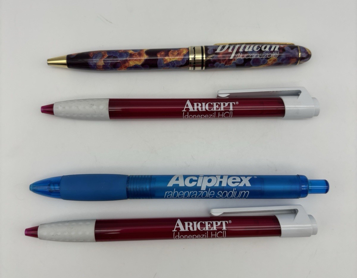 Pharmaceutical Drug Rep Pens 1-Diflucan 2-Aricept 1-Aciphex