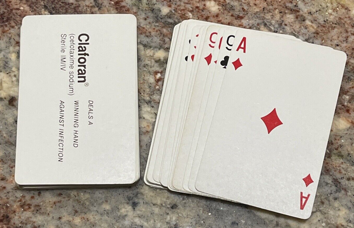 CLAFORAN Antibiotic IM/IV Pharmaceutical Drug Rep Playing Cards Advertising