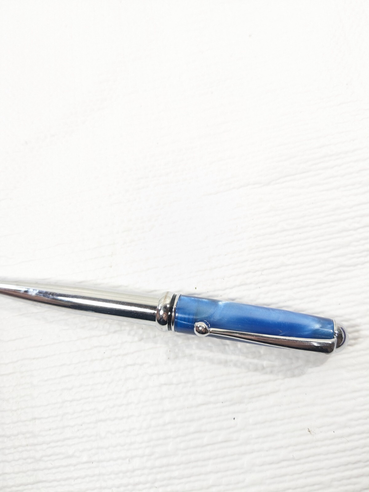 Duragesic Drug Rep Pharmaceutical Advertising Metal Pen Blue Silver Promo chrome