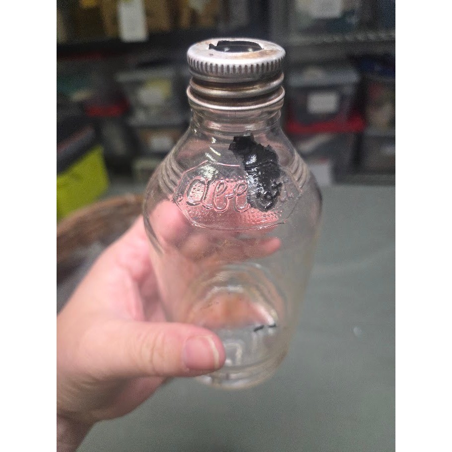 Vintage Abbott Laboratories Glass Bottle with Metal Cap 300ml Graduated