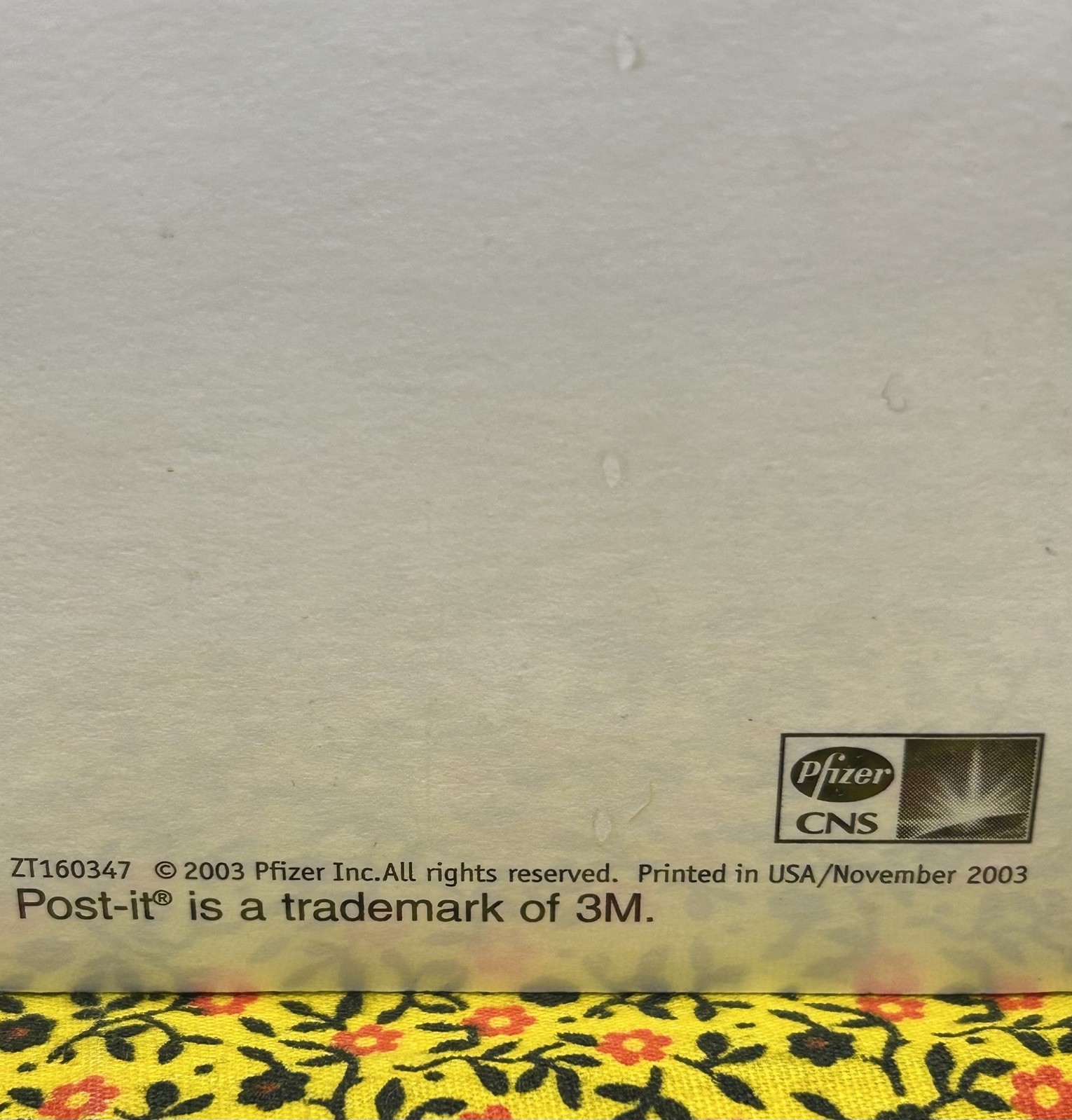 Zoloft Post It Notes Pharmaceutical Rep Advertising Promo NIP 2003