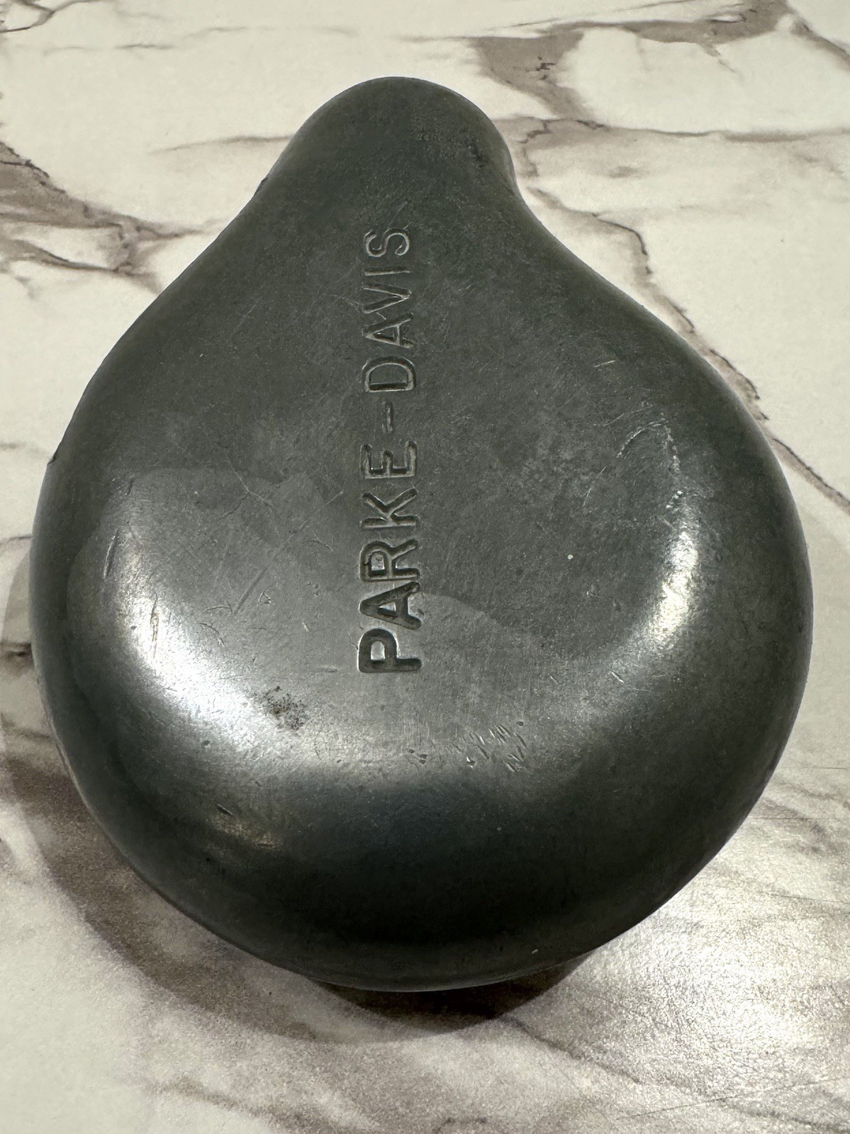 VINTAGE MEDICAL PHARMACEUTICAL PARKE-DAVIS FETAL PEWTER PAPERWEIGHT CA. 1950’s