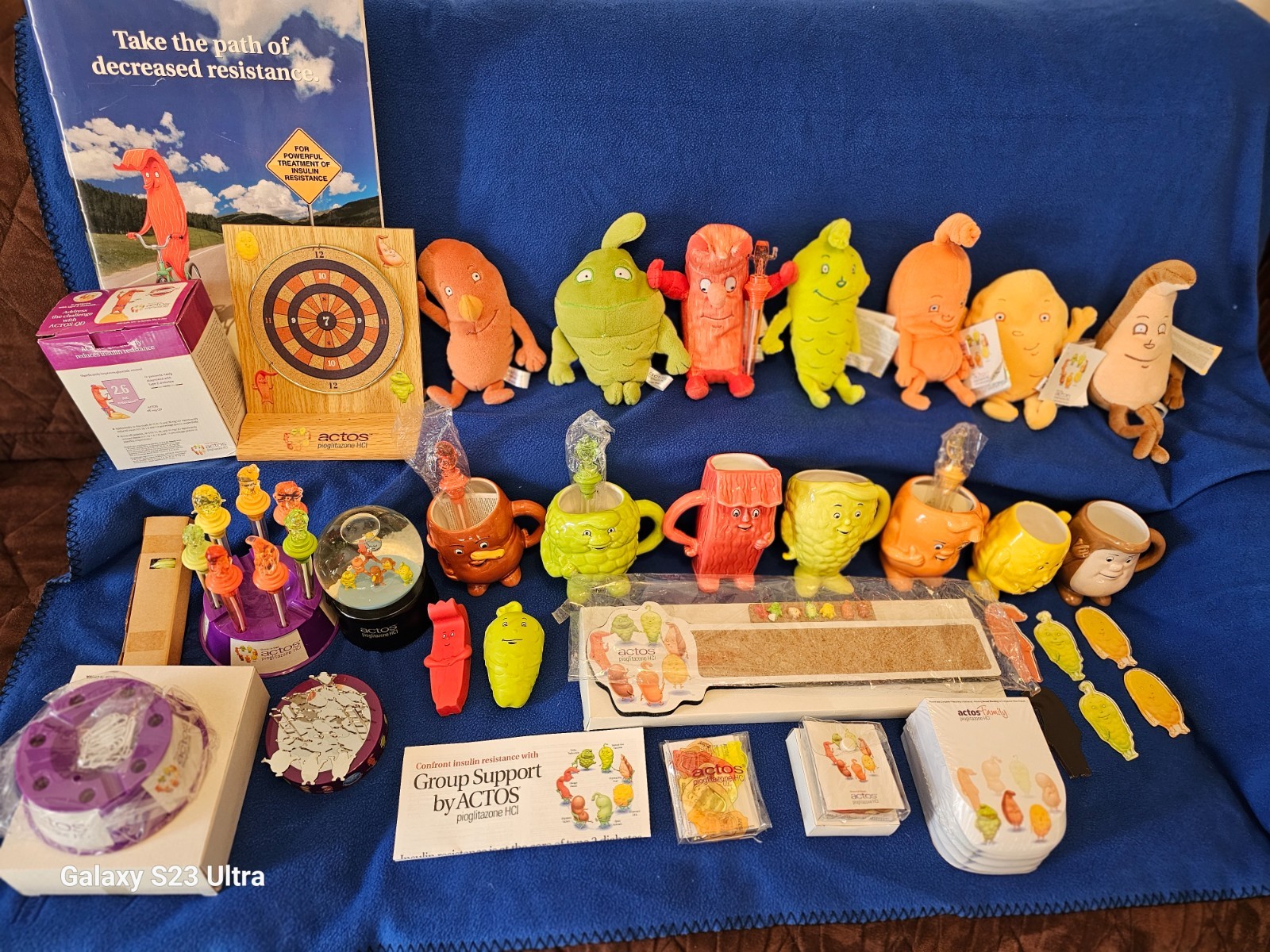 Actos Drug Rep Promo Items-Complete Set (Cups, Plushies, Atlas, Pens, etc)