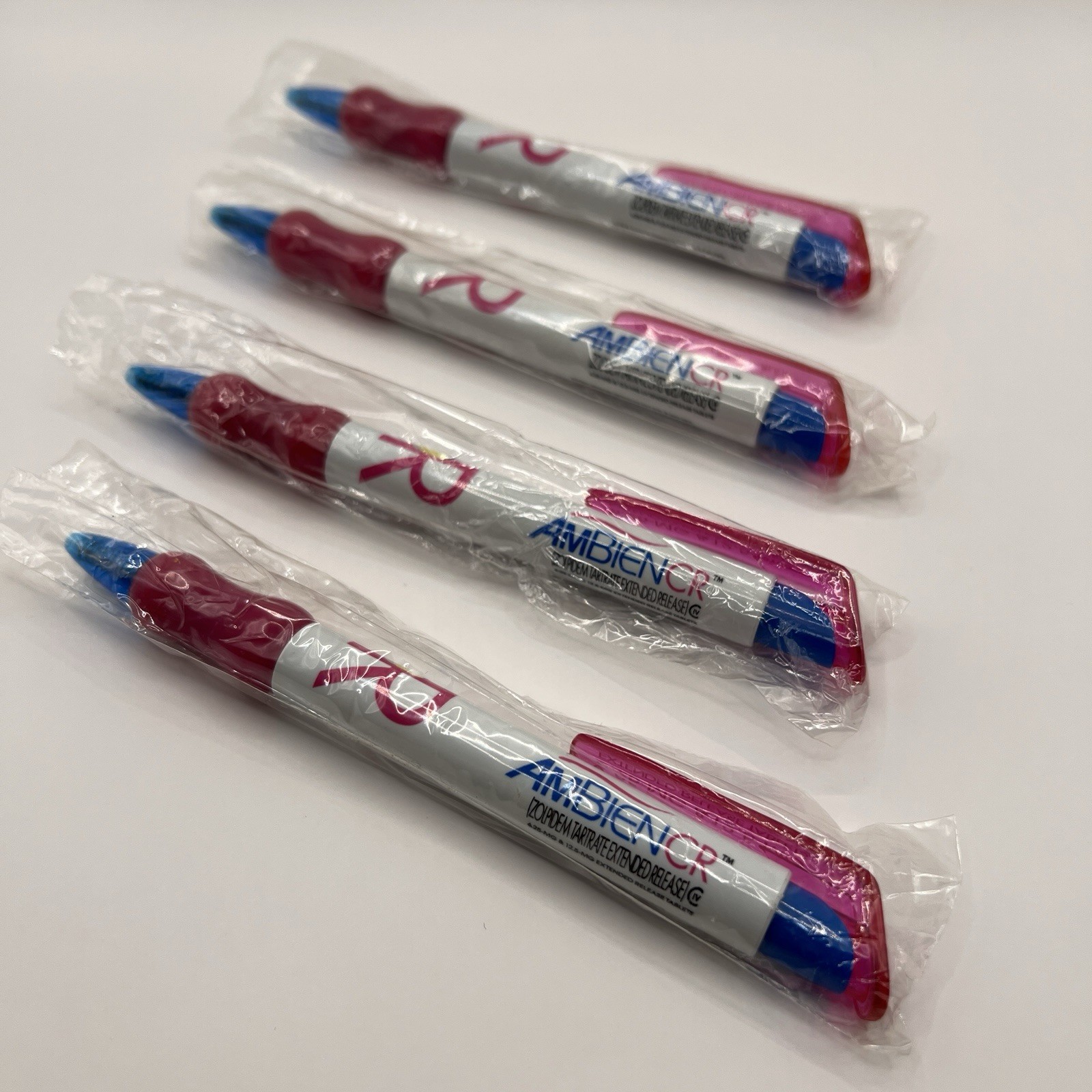AMBIEN CR Drug Rep Pharmaceutical Promo Advertising Pen Chubby Wide Lot of 4