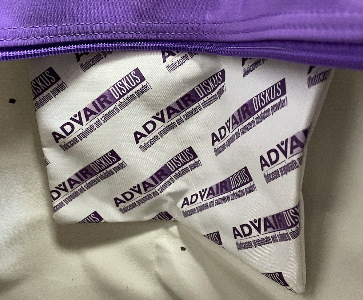 Advair Tote Bag Zippered Pharmaceutical Drug Rep Inhaler Asthma Drug 20×17