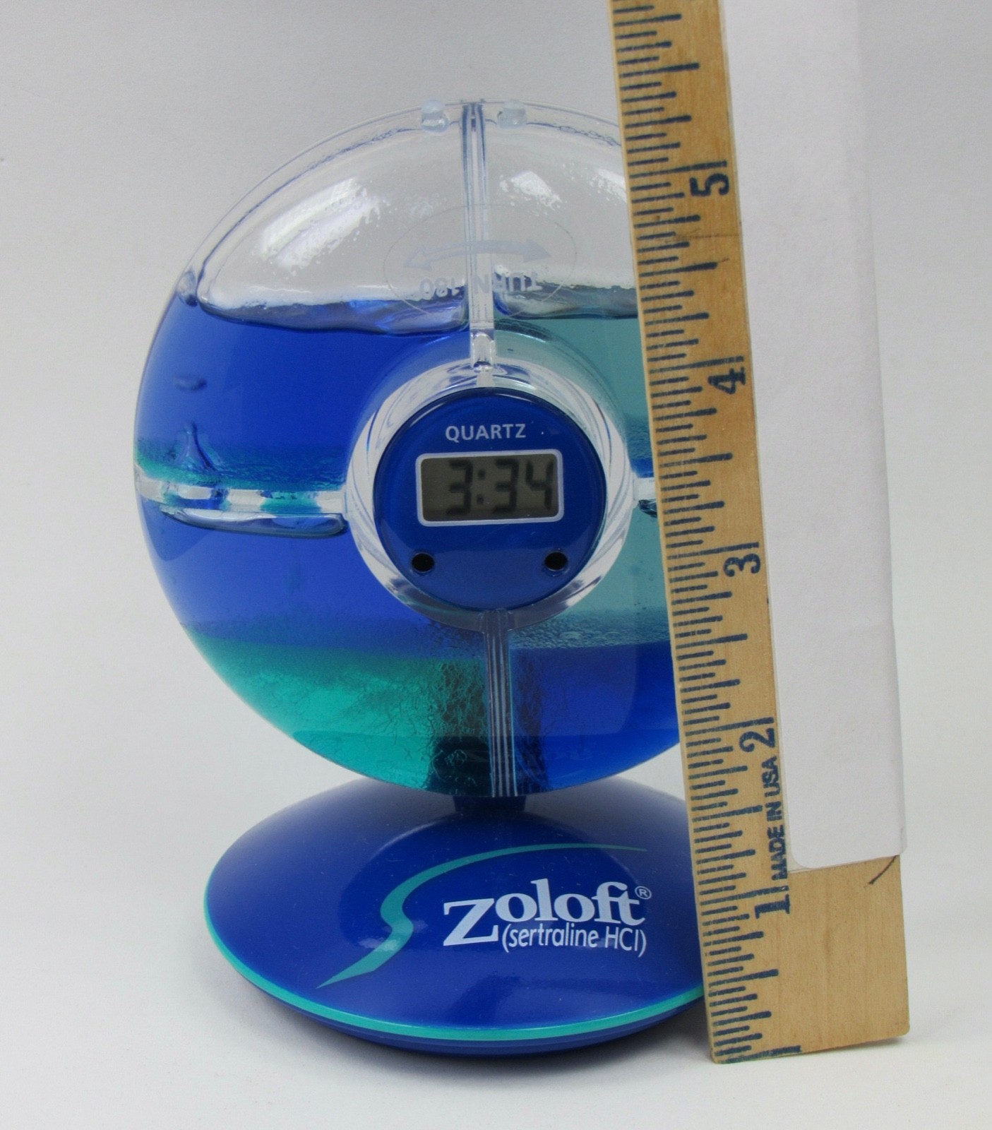 Zoloft Blue Water Digital Desk Color Clock Drug Rep Pharmaceutical Promo RARE