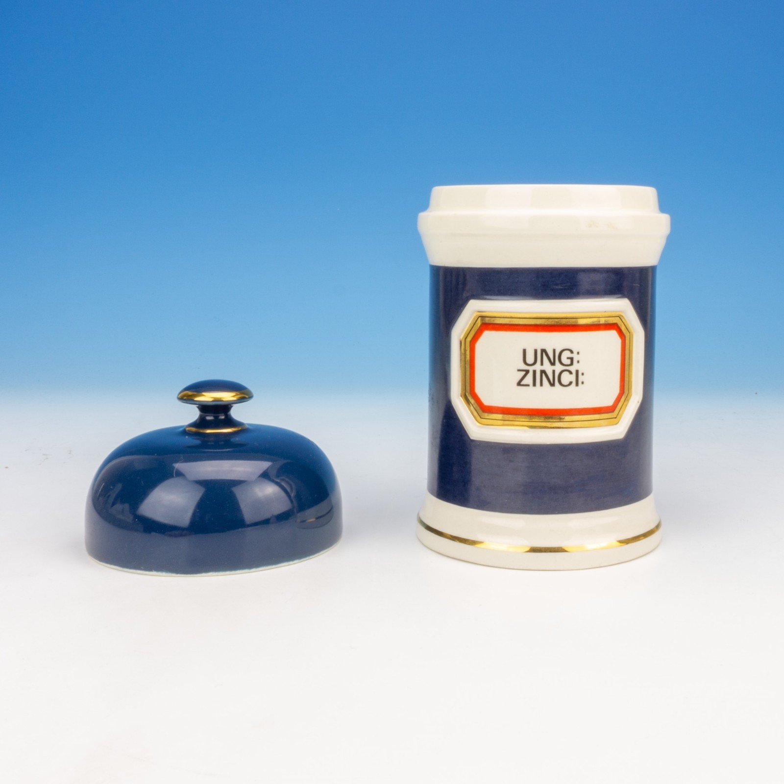Gladstone Pottery – Ung: Zinci: – Apothecary Chemist Jar – Made For Chalsyn