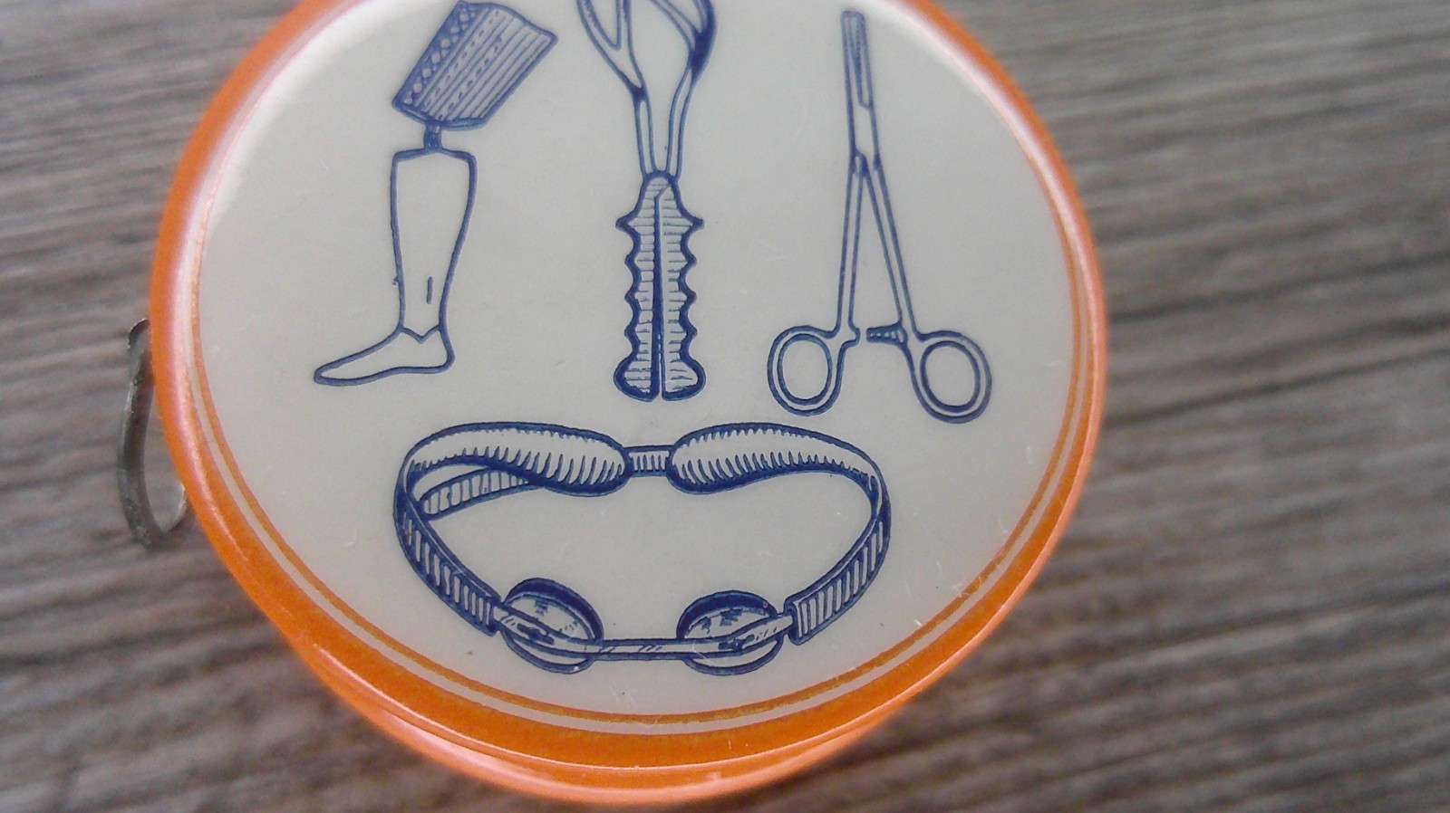 vtg. advertising celluloid tape measure Illinois Surgical supply prosthetics