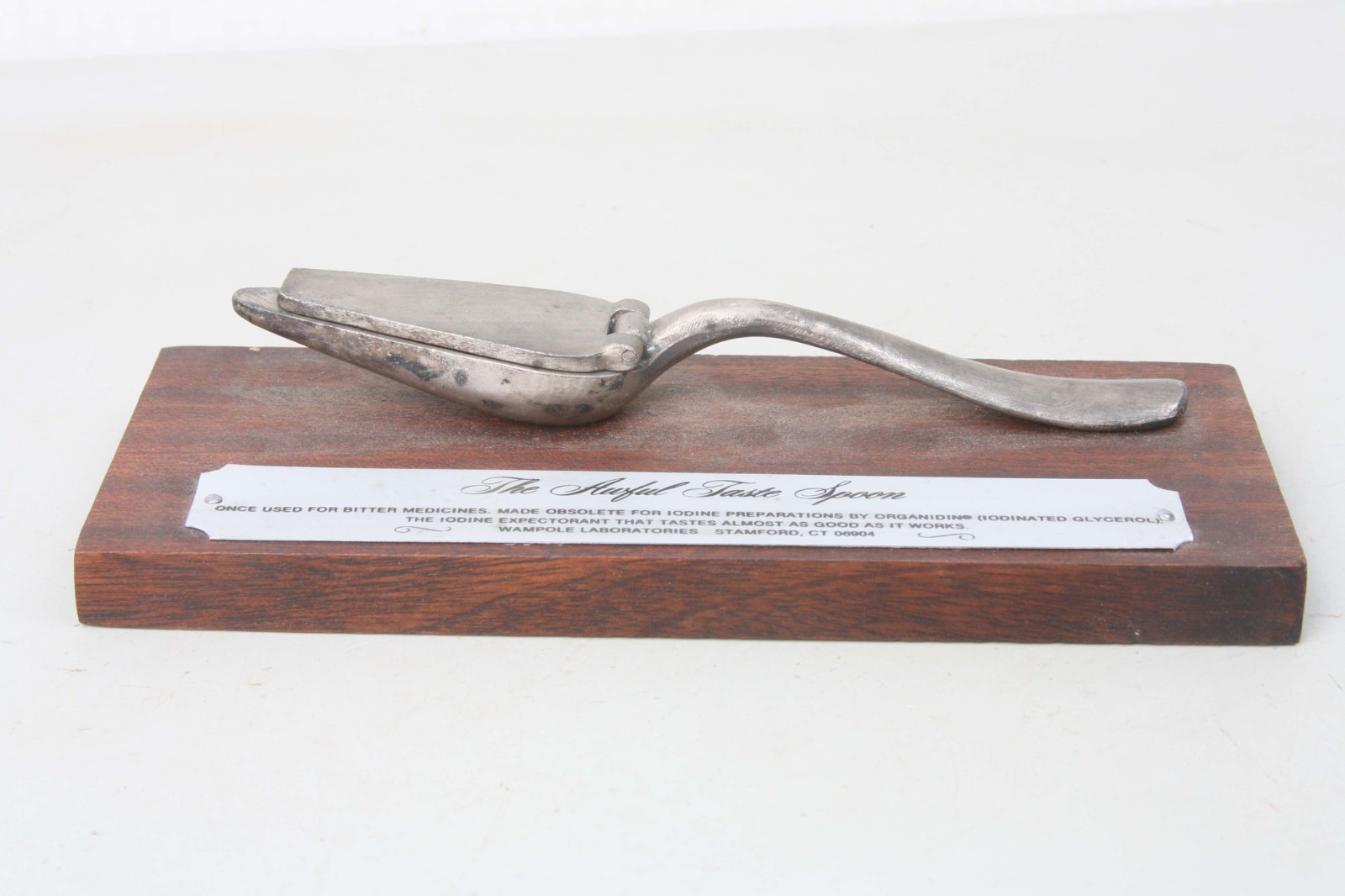 1960’s AWFUL TASTE SPOON Used for Bitter Medicines, on Wood Made in Spain