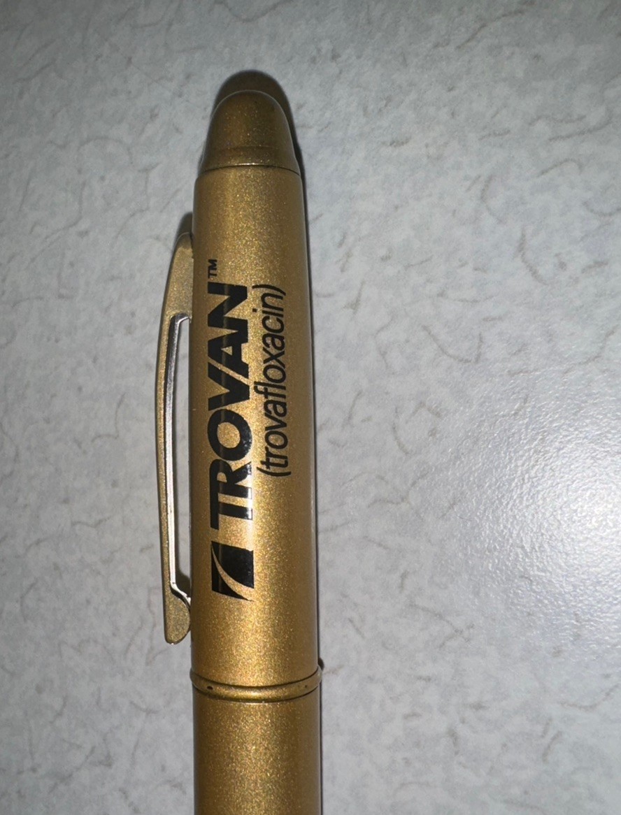 TROVA Trovafloxacin PEN Metal-Refillable Ball Point-Pharmaceutical Promo HTF!! 2