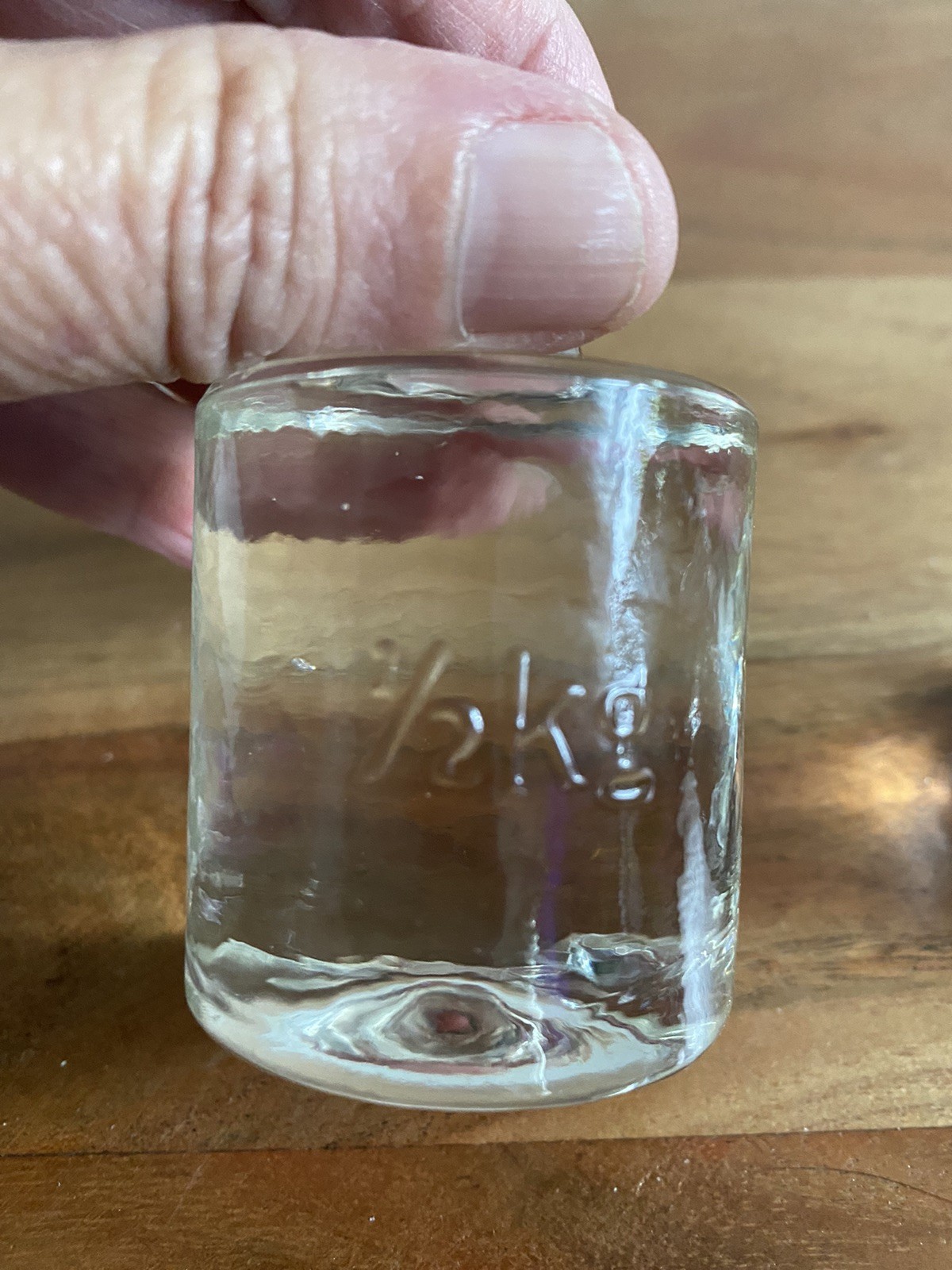 3 Vintage Apothecary Scale Weights Clear Pressed Glass Balance Scale