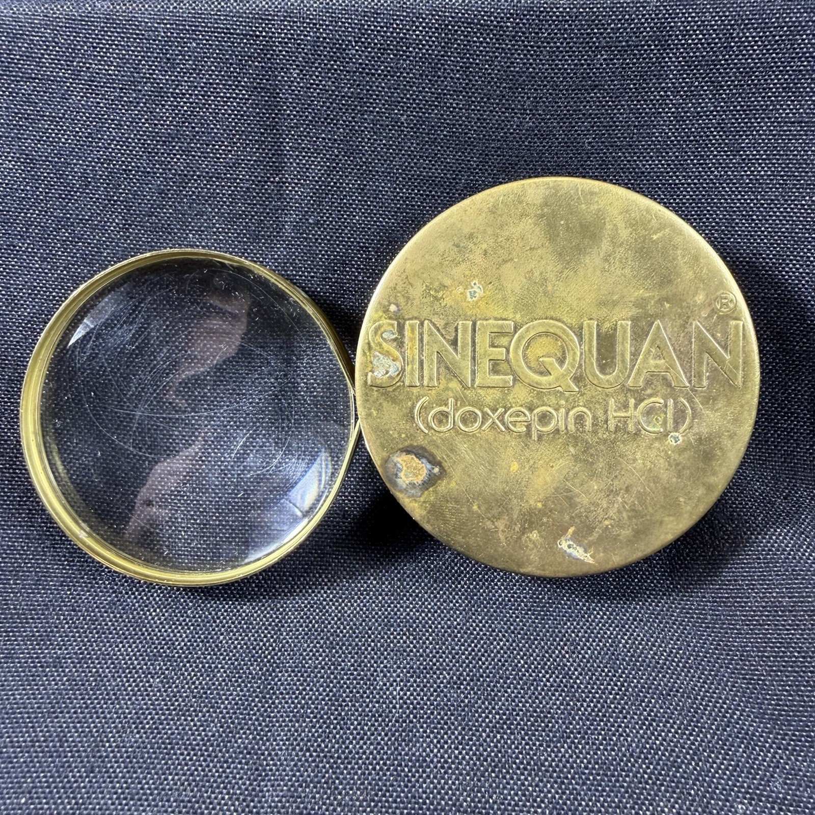 Vintage Sinequan (Doxepin HCl) Pharmaceutical Promo Swivel Pocket Magnifier