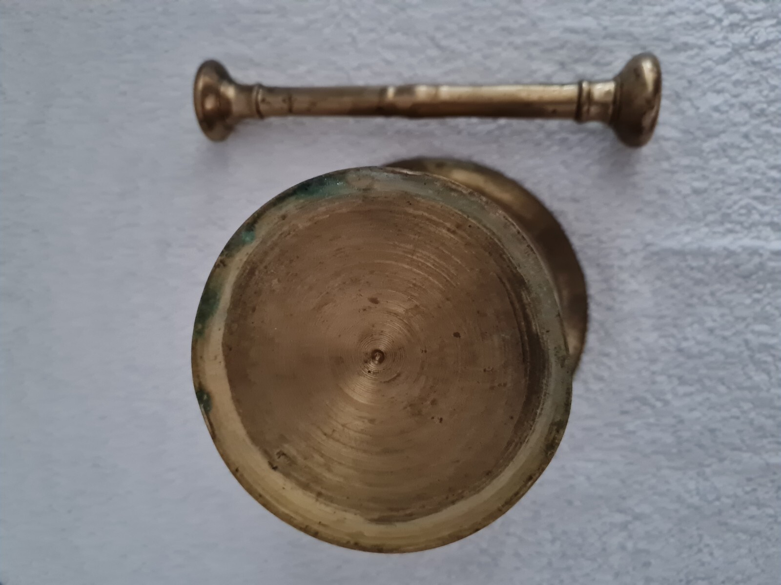 ANTIQUE 19TH CENTURY HEAVY SOLID BRASS APOTHECARY MORTAR & PESTLE /DRUGGIST TOOL