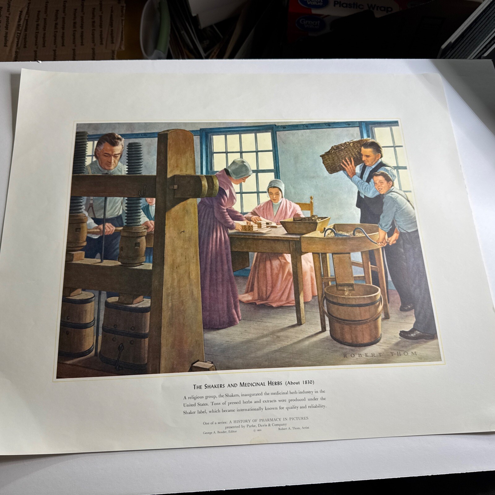A HISTORY OF PHARMACY IN PICTURES 1954 PRINT#26 Great Gift For Doctor 22″×18″