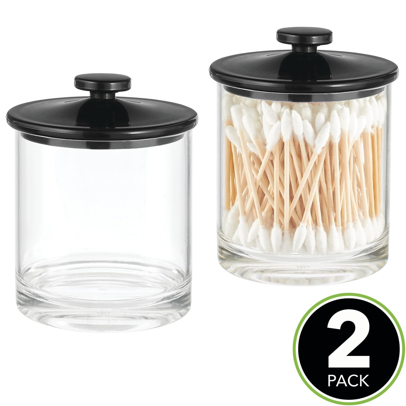 mDesign Small Modern Apothecary Storage Organizer Canister Jars – Acrylic Con…