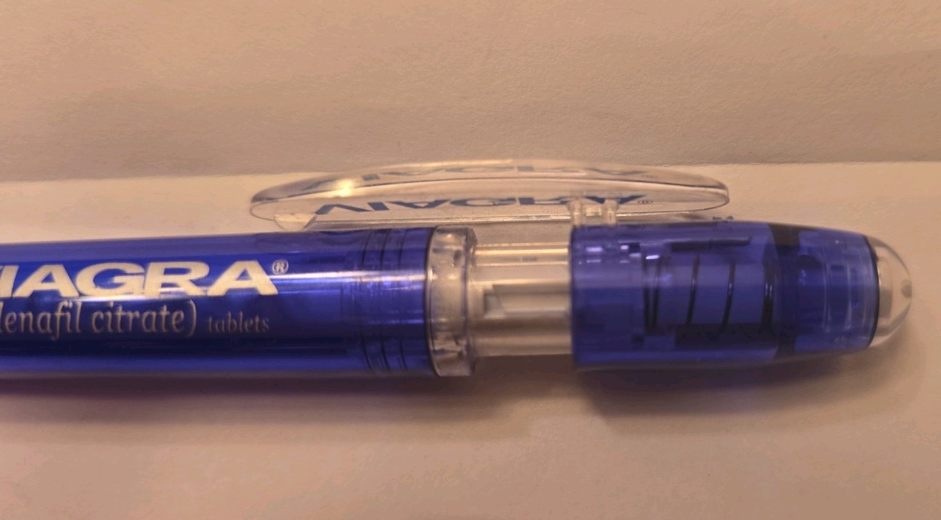 VIAGRA Plastic Wide Body Ink Pen Pharmaceutical Drug Rep Promo Vintage WRITES