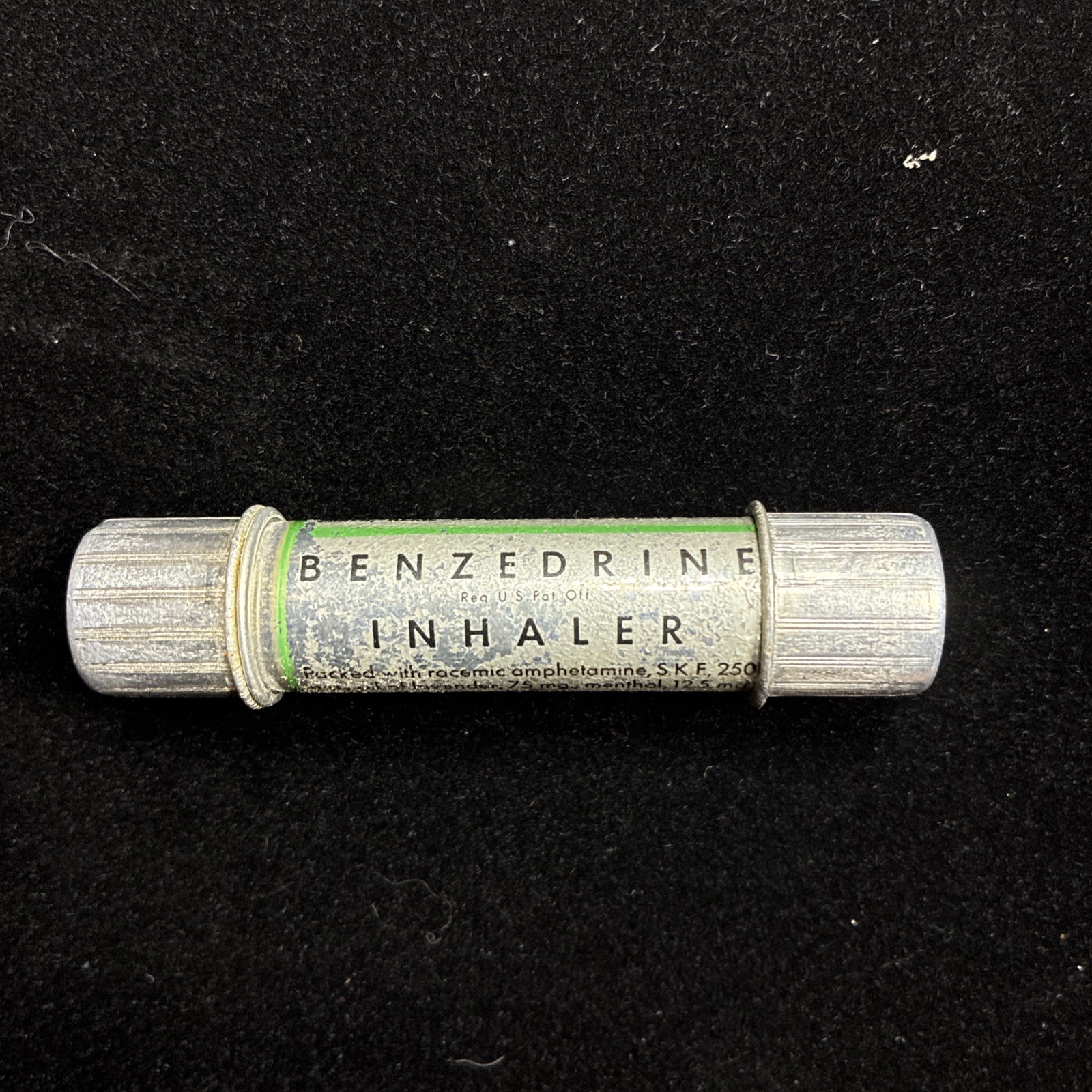 Benzedrine Inhaler Empty Metal Tube Pharmacy Medical Apothecary Collectible