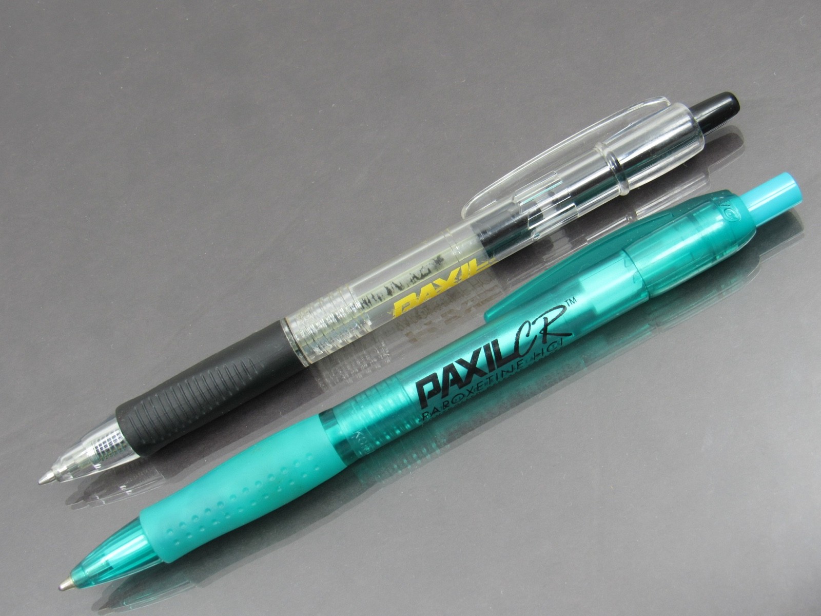 Paxil Lot 2 PENS+ Sticky Notes Drug Rep Pharmaceutical Promo Advertising w/ Info