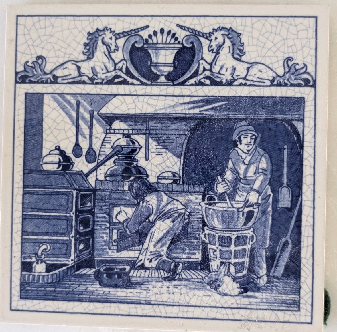 BURROUGHS WELLCOME Pharmacy English Pill Tile The Pharmacist’s Laboratory DELFT