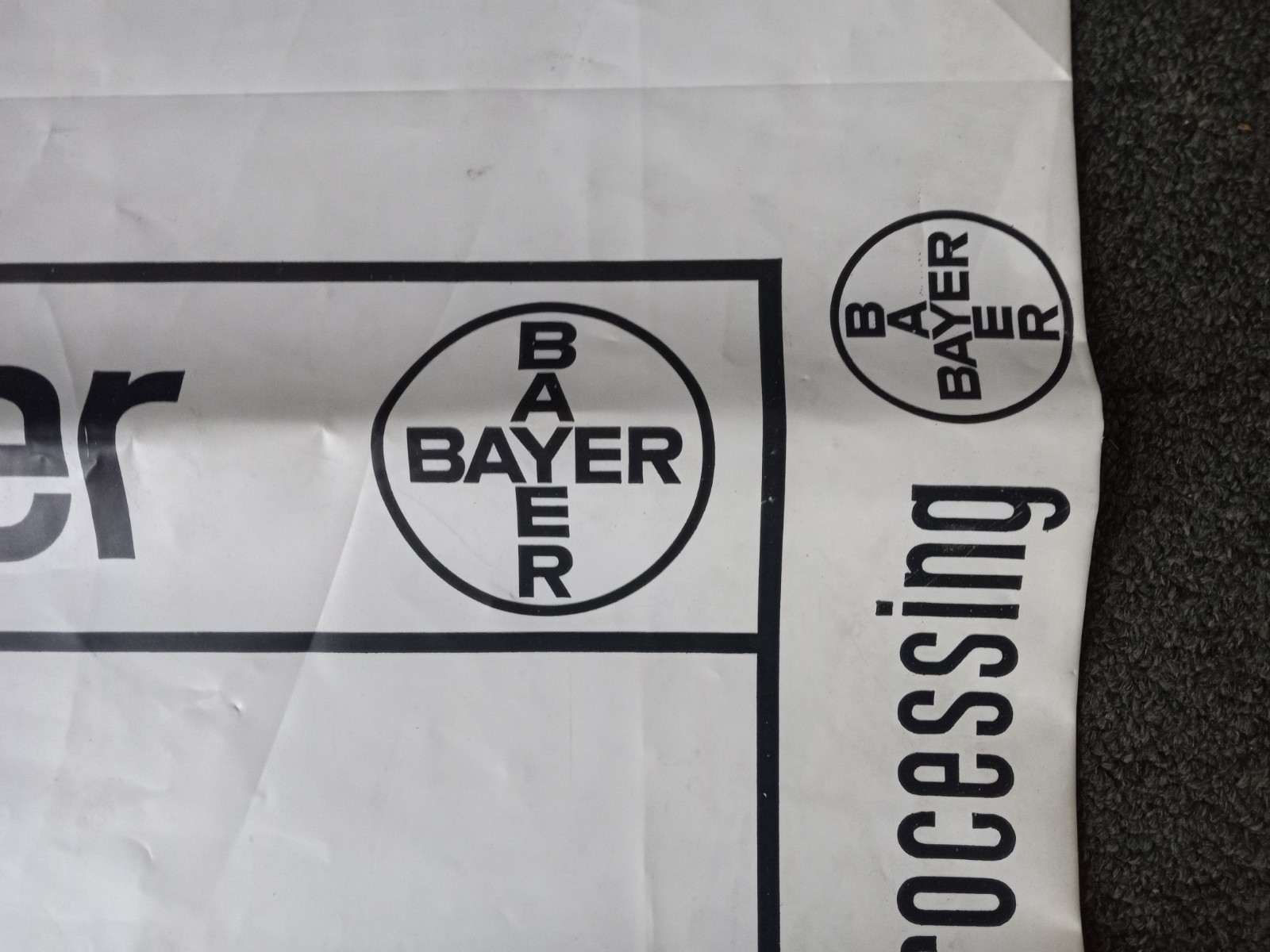 Vintage BAYER Pharmaceuticals Makrolon Polycarbonat Chemical Compound Bag 1970s