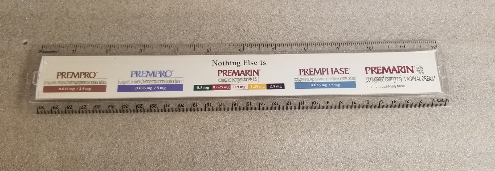 PREMARIN Plastic Ruler Prempro Premphase Pfizer Pharmaceutical Promo Vintage