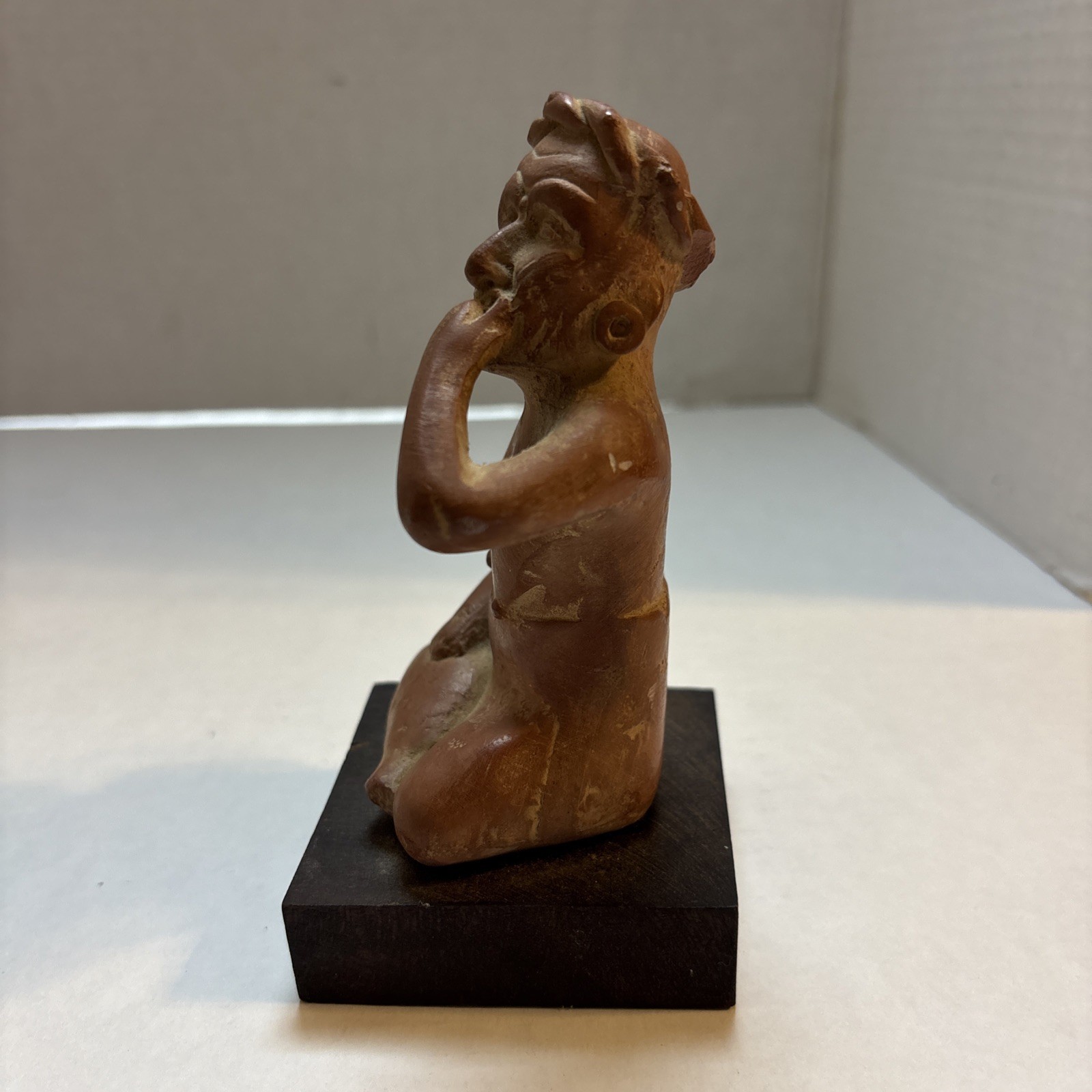Vtg Portrait Of Anxiety/Depression Etrafon Promo Clay Figurine Mexico ca 800 AD