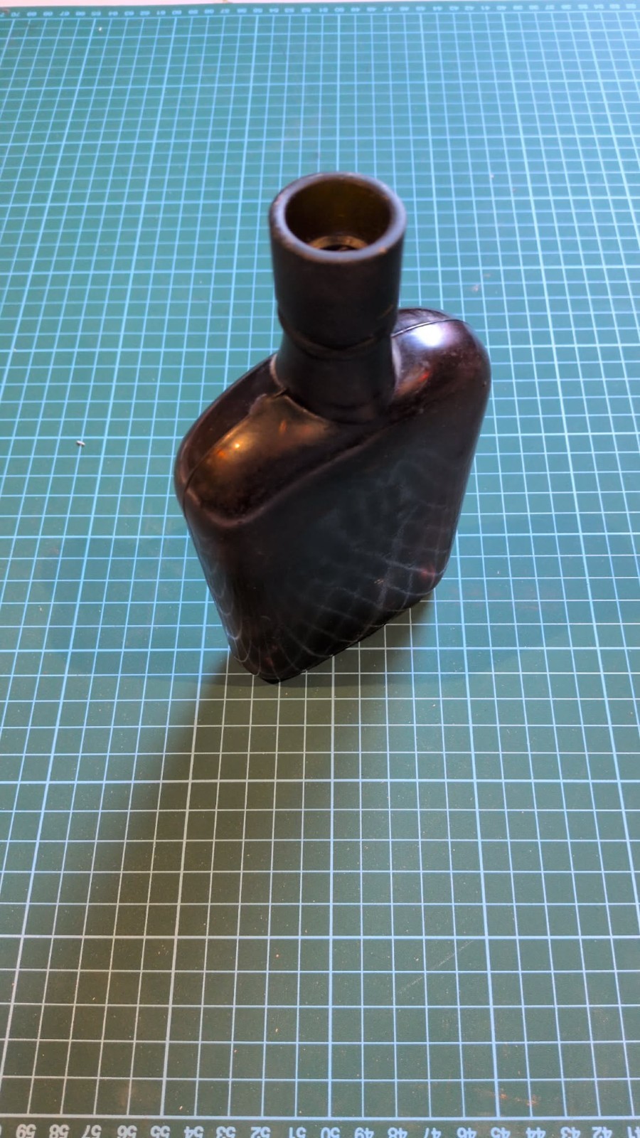 Vintage Brown Glass Whiskey Bottle Apothecary Antique Flask Rustic Decor