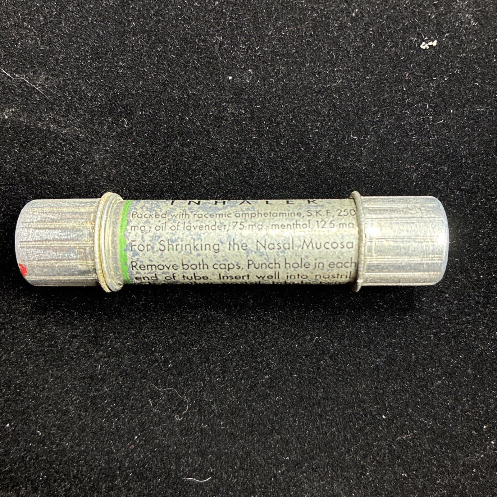 Benzedrine Inhaler Empty Metal Tube Pharmacy Medical Apothecary Collectible