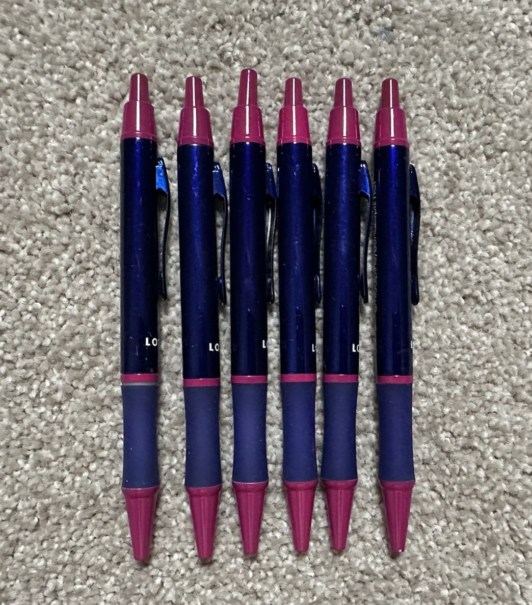 Drug Rep LOTREL Lot of 6 Collectible Heavy Metal Pens