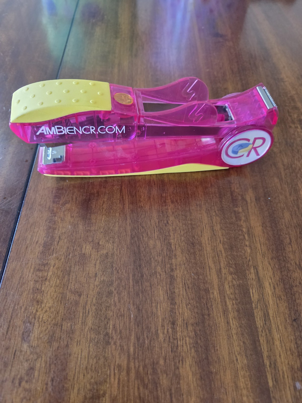 Ambien CR Pharmaceutical Drug Rep Advertising Stapler Tape Dispenser Pink Yellow