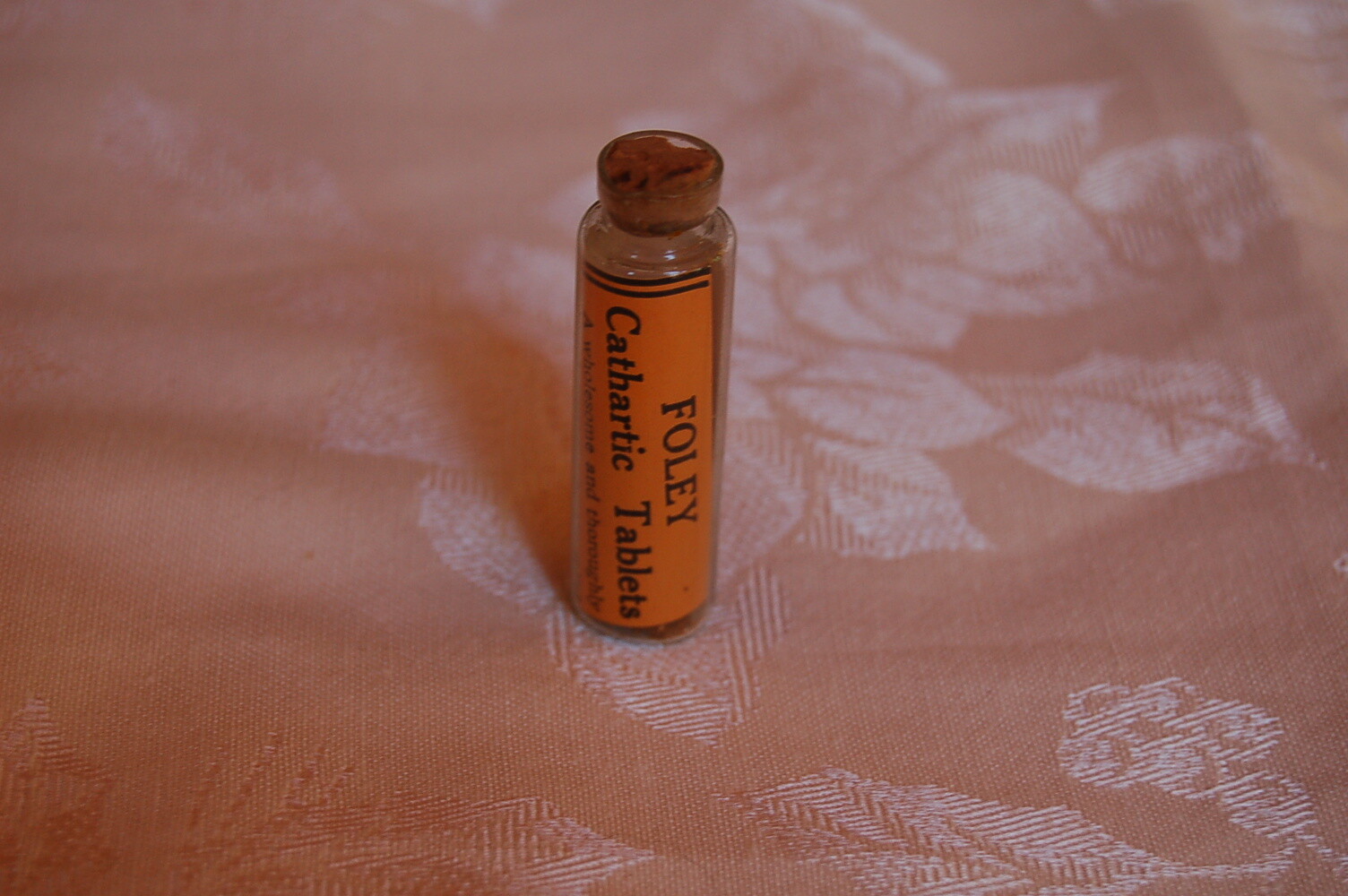 Vintage Drug Store Pharmacy Foley Cathartic Tablets Cork Top Bottle