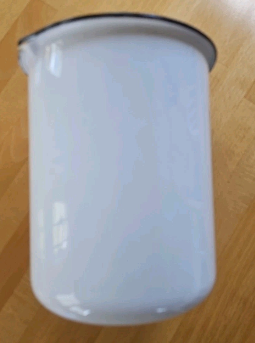 Vintage Enamelware Pitcher White Black Medical Measuring Cup 2000 cc 64 Oz. L@@K