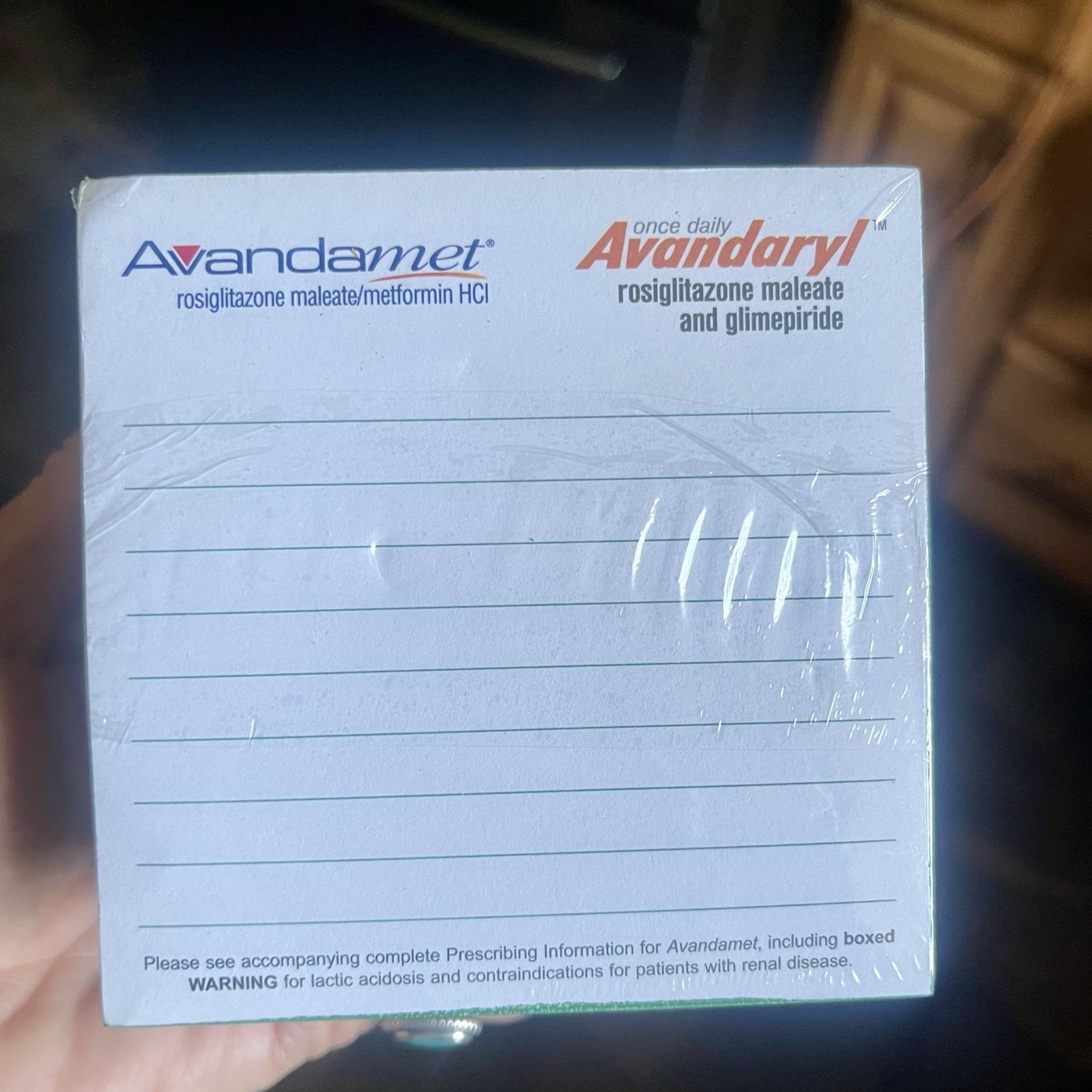 Avandia 4″ x 4″ Pharmaceutical Drug Rep Paper Note Pad, New Sealed