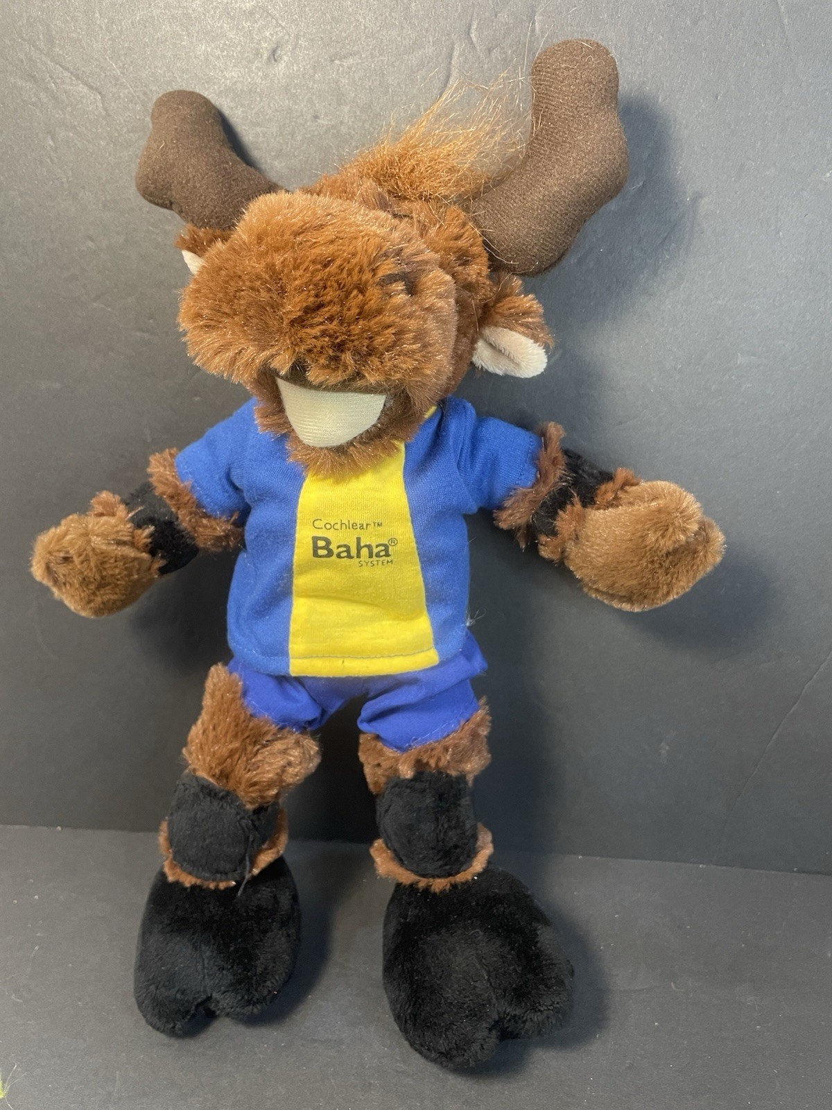 Baha Plush Moose 11” Stuffed Animal Cochlear Hearing Aid Implant Promo Poseable