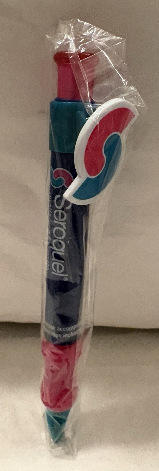 VTG SEROQUEL “S” LOGO PLASTIC PEN PHARMA PROMO REP LOGO ADVERTISING NEW NOS