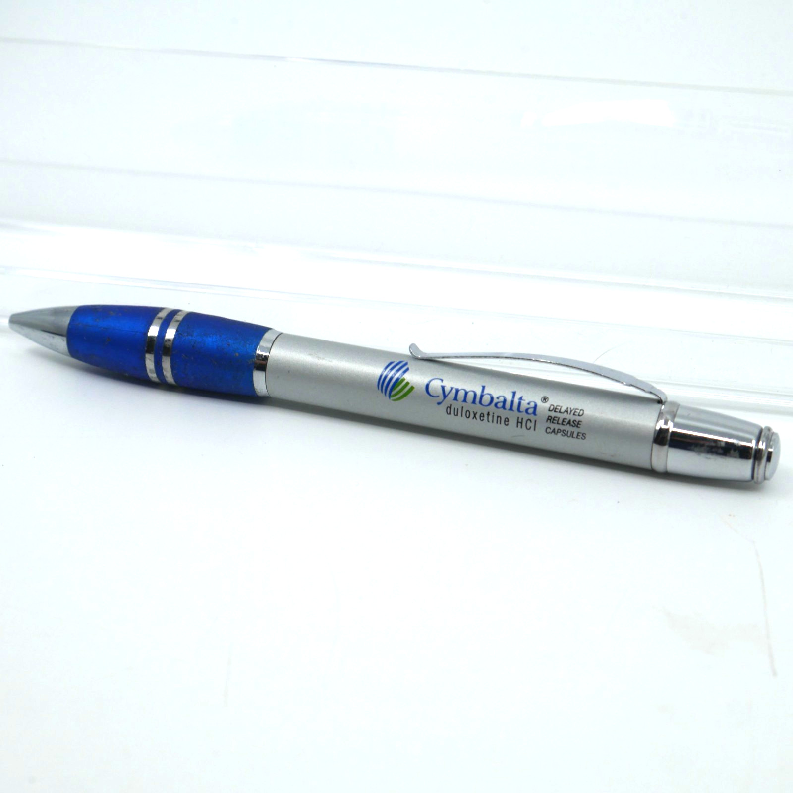 CYMBALTA Rep Pharmaceutical Advertising Pen metal silver blue grip