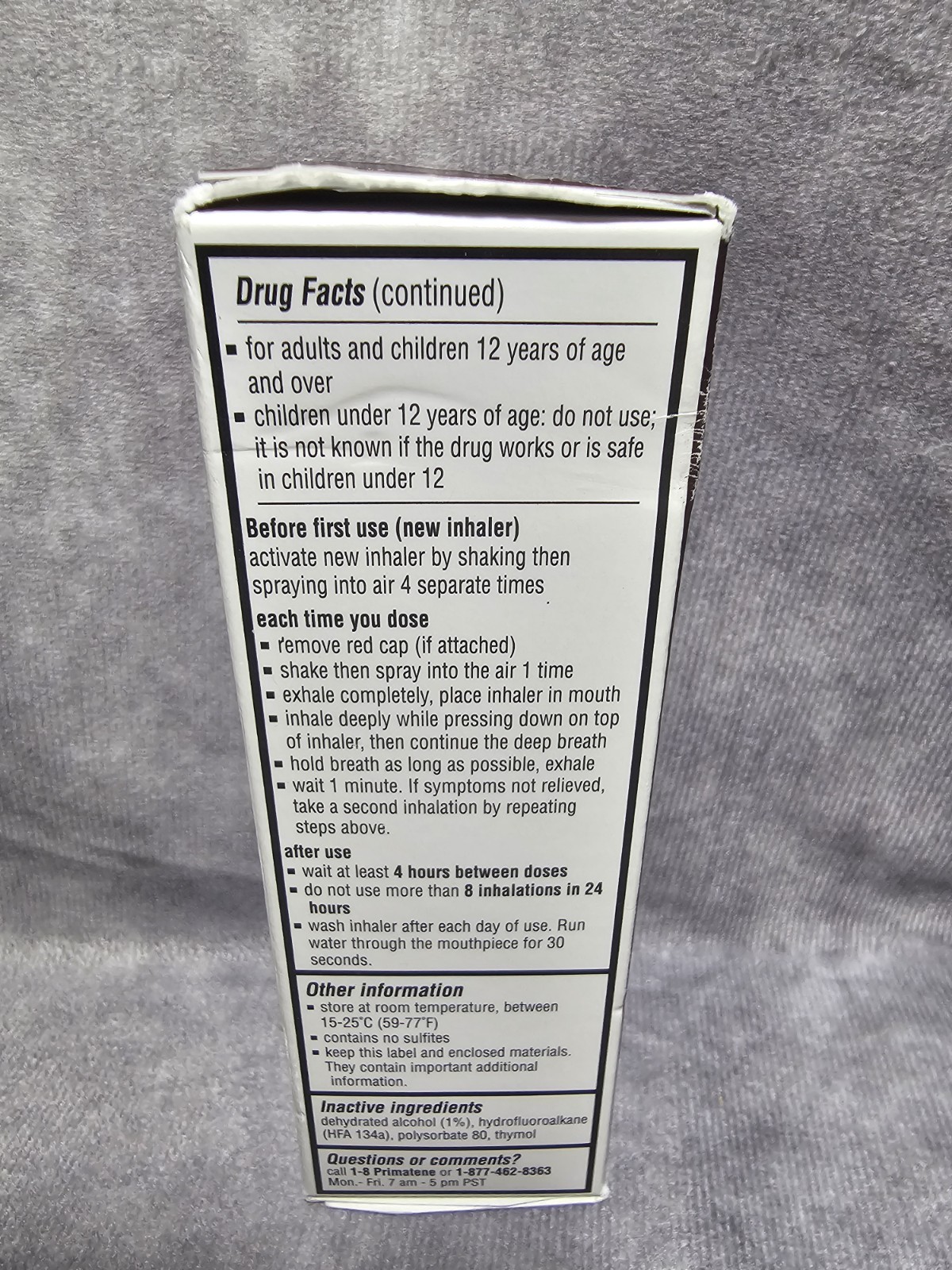 Primatene Mist Epinephrine Inhalation Aerosol Bronchodilator – 11.7 g 160 Sprays