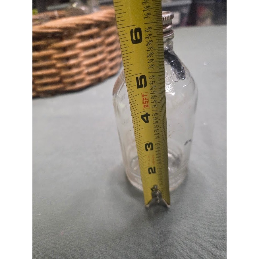 Vintage Abbott Laboratories Glass Bottle with Metal Cap 300ml Graduated