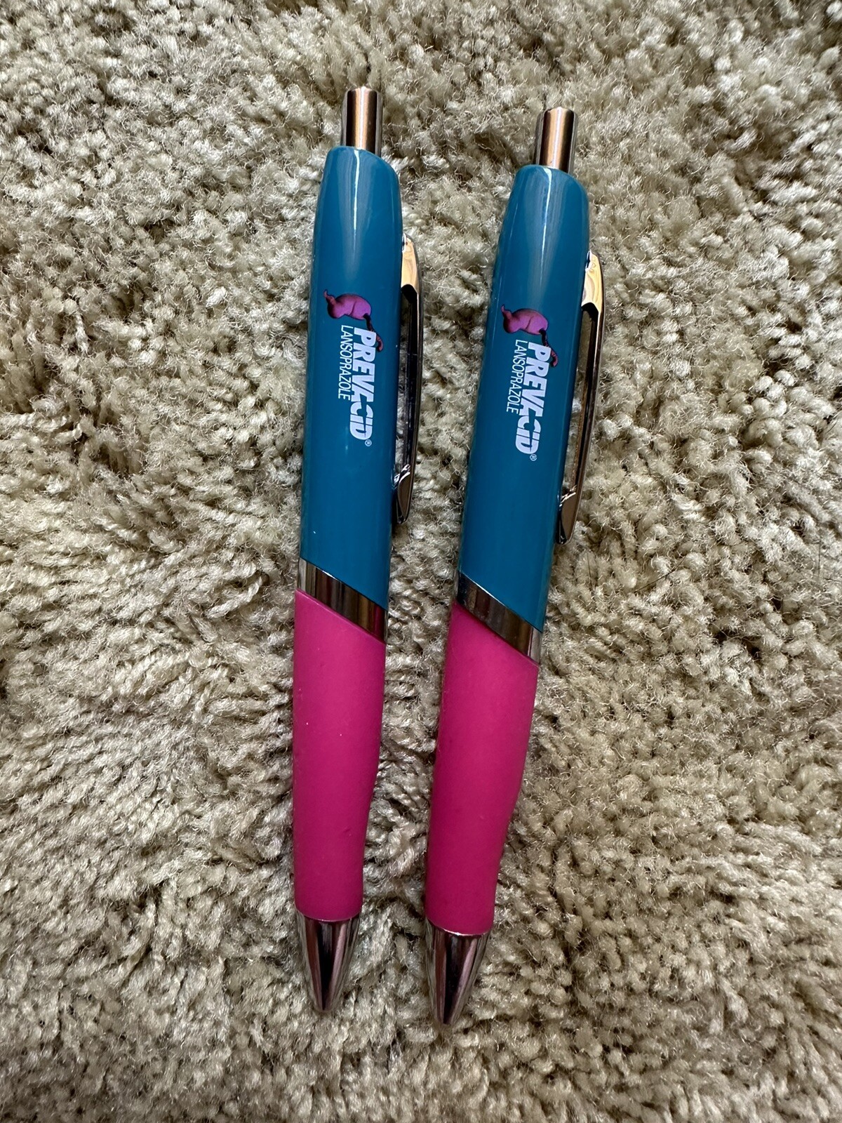 Prevacid Drug Rep Pharmaceutical Advertising Pen Metal Wide Pink Grip