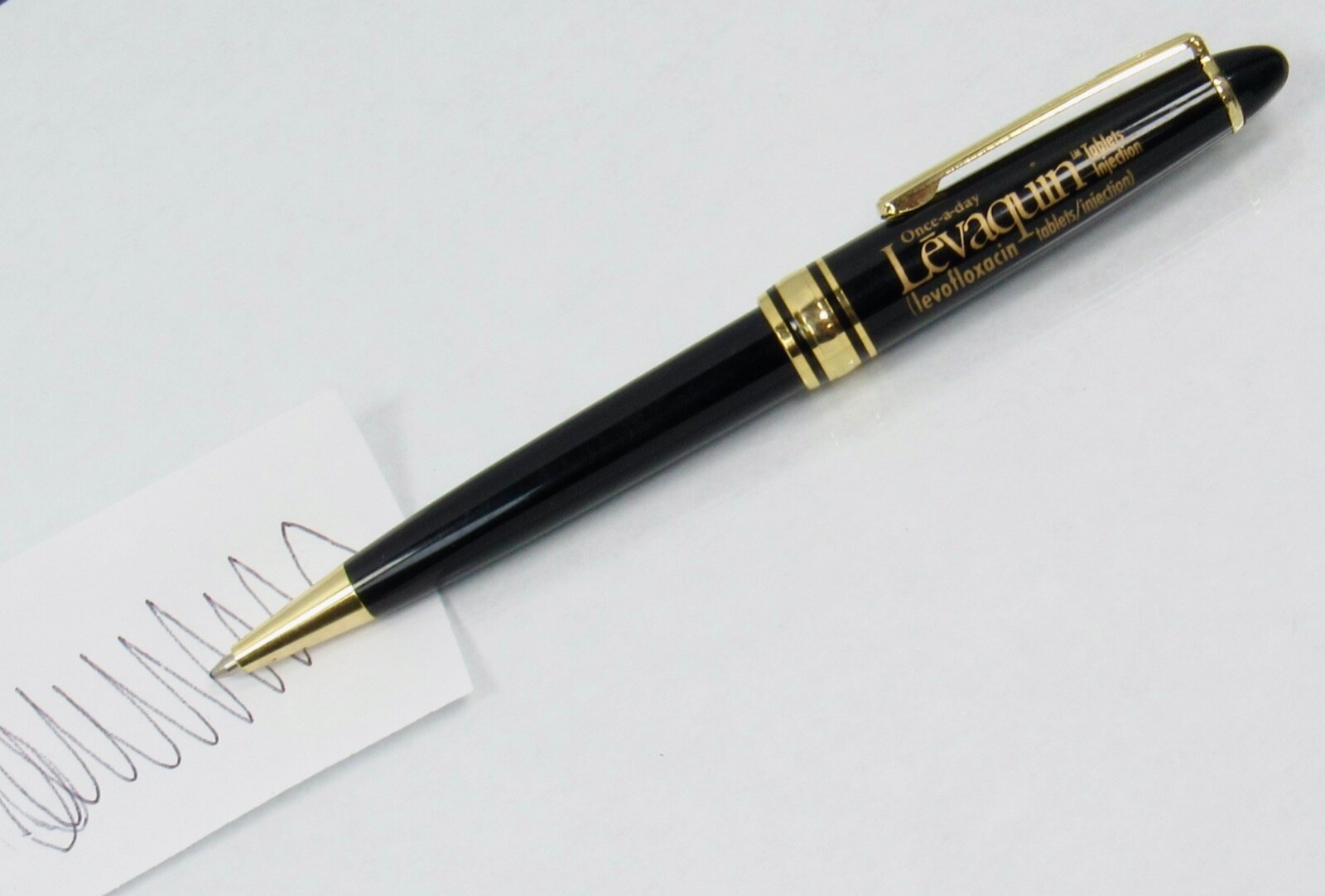 Rare Black & Gold Levaquin Twist PEN Drug Rep Pharmaceutical Promo Advertising