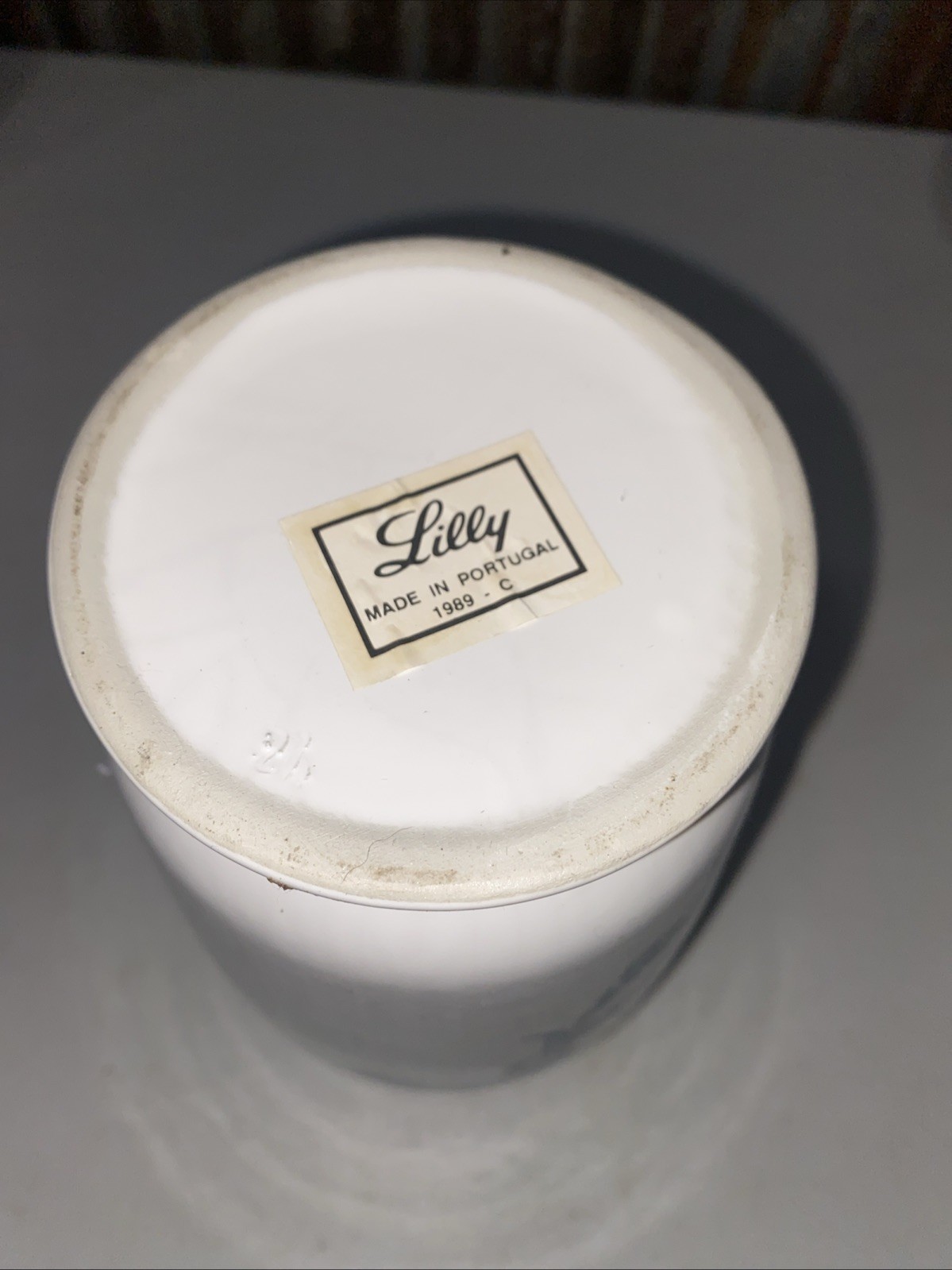 VINTAGE LILLY DRUG BLUE WHITE CERAMIC PHARMACY APOTHECARY JAR VASE U:CAELFUL:FO