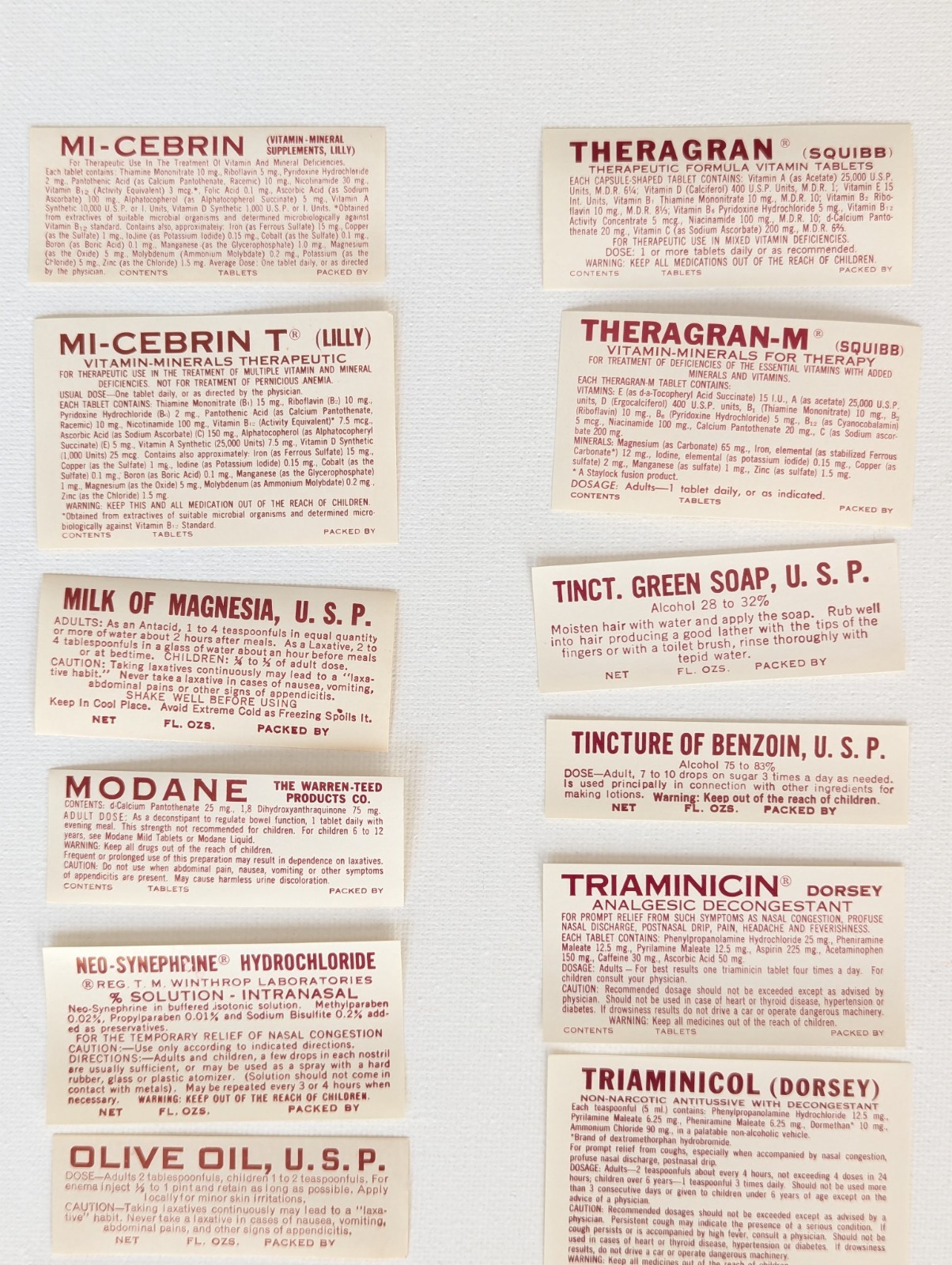 Vintage Pharmacy Apothecary Bottle Labels NOS 1950-60’s (Lot of 38 as pictured)