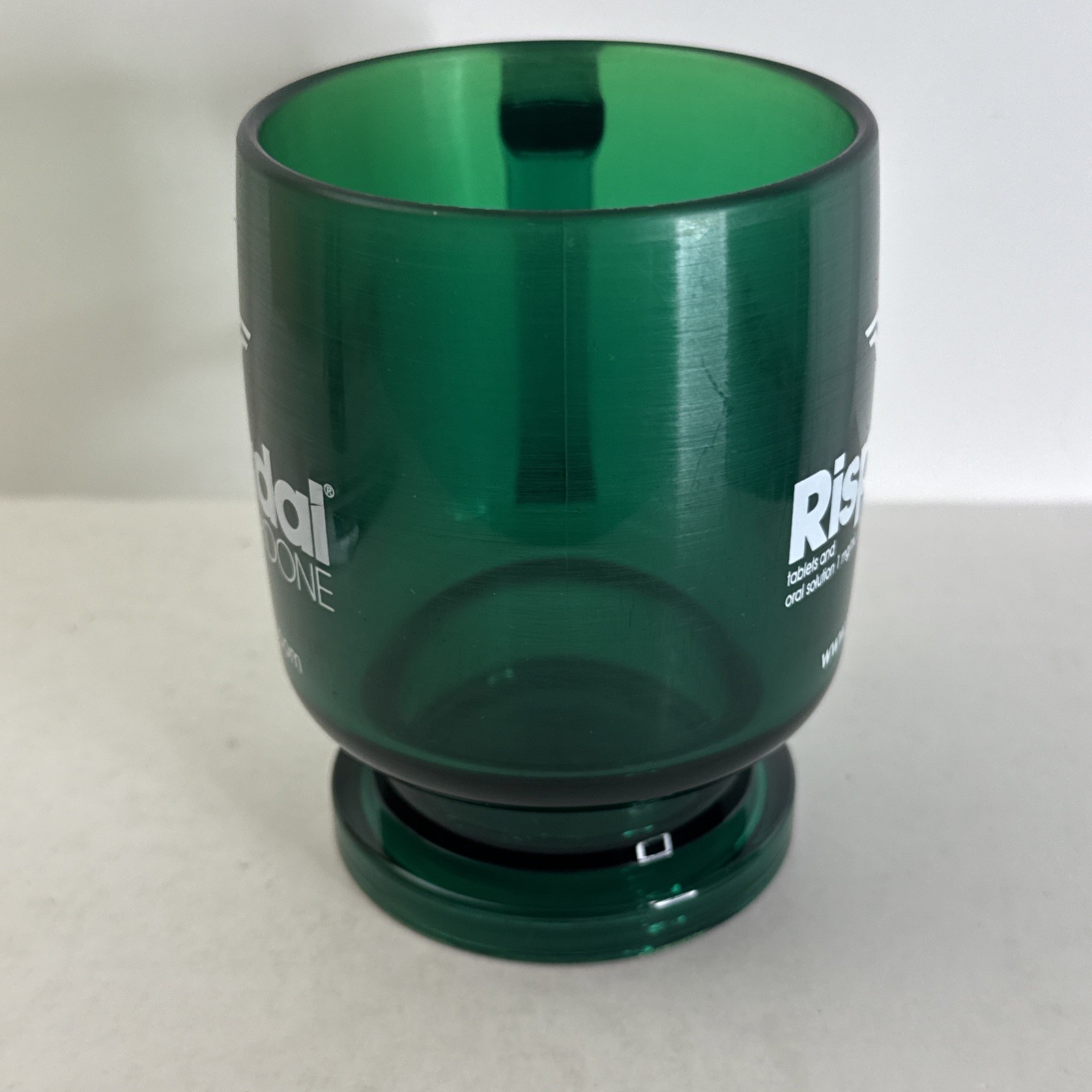 Risperdal Risperidone Drug Rep Hard Plastic Mug Green Coffee Cup VINTAGE EUC