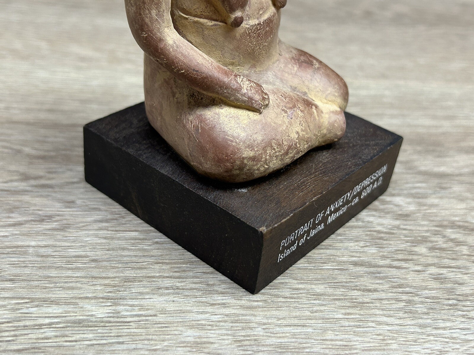Vintage Portrait Of Anxiety/Depression Etrafon Promo Clay Figurine Mexico 800AD