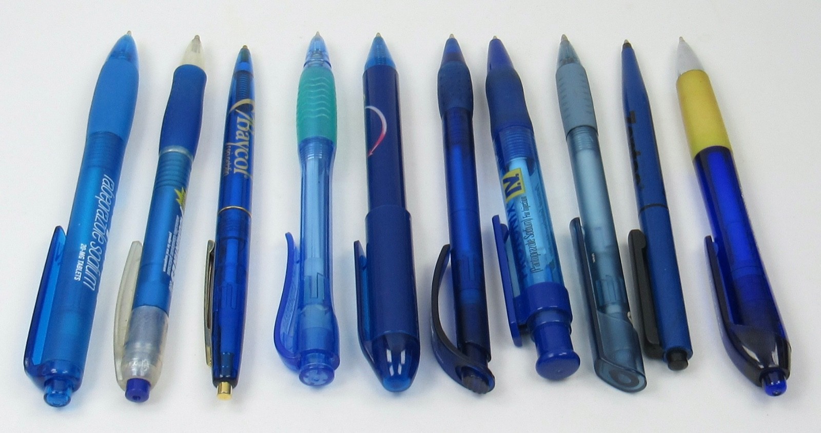 Lot of 10 PENS Drug Rep Pharmaceutical Promo Medical Advertising Shades of Blue