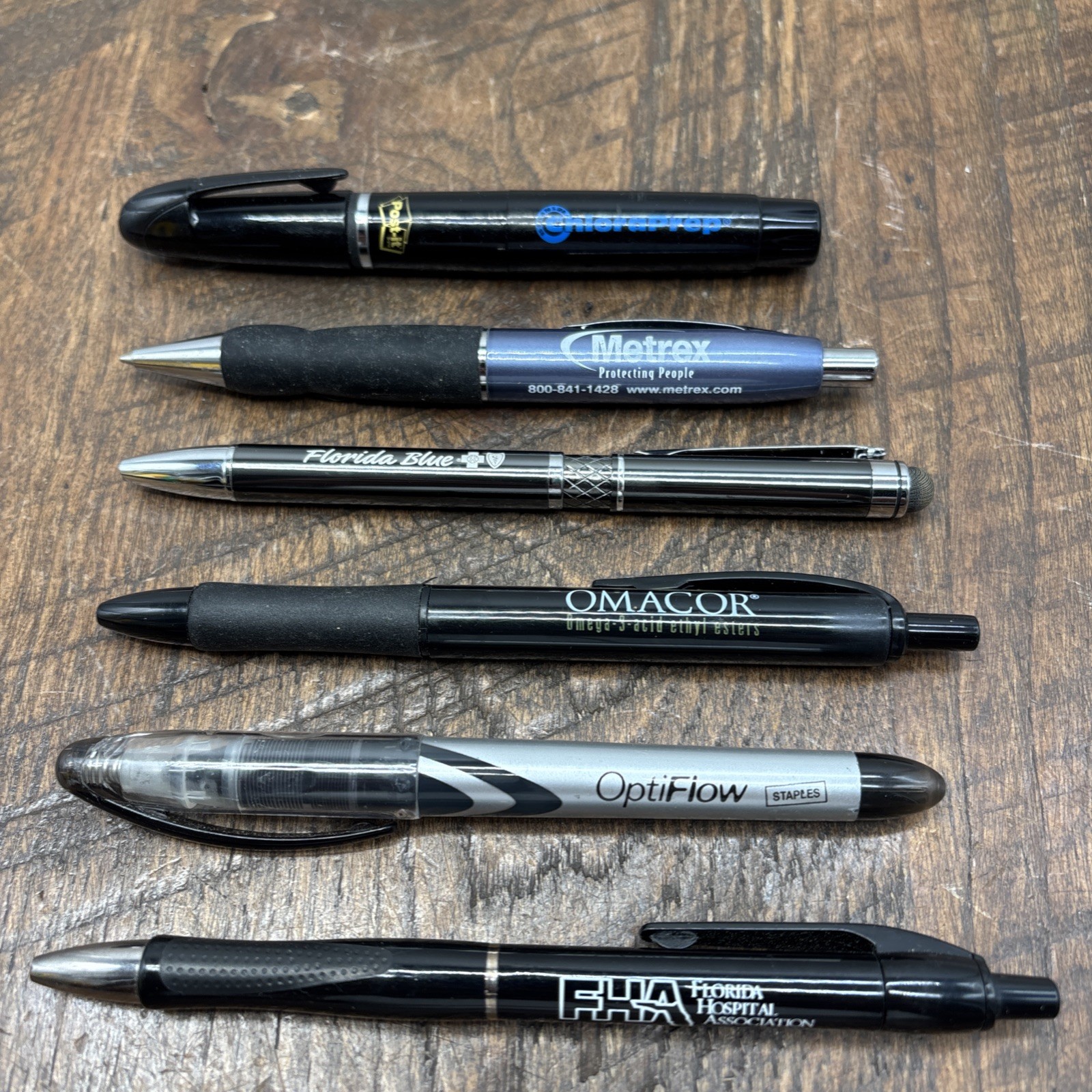 Lot 6 Pharmaceutical Drug Rep Pens Medical, Collectibles, Heavy Metal, Plastic