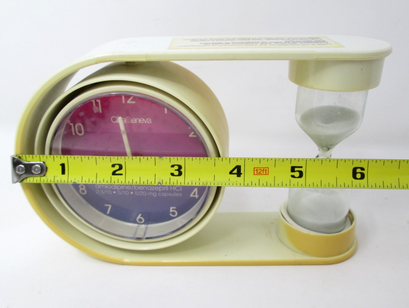 Drug Rep Clock Advertising Pharmaceutical Promo LOTREL Hourglass Battery Op