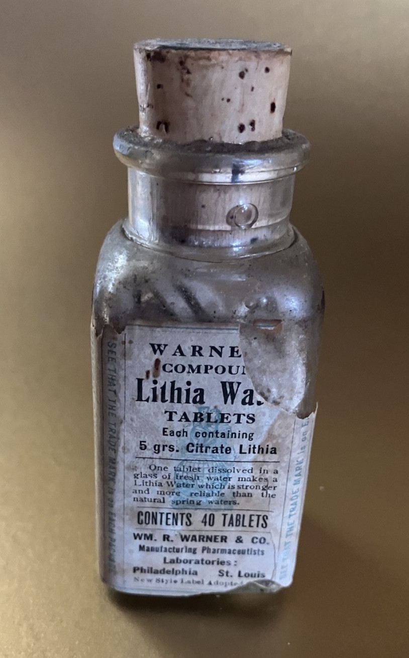 Vintage WM. R Warner’s Lithia Water tablets – bottle unopened