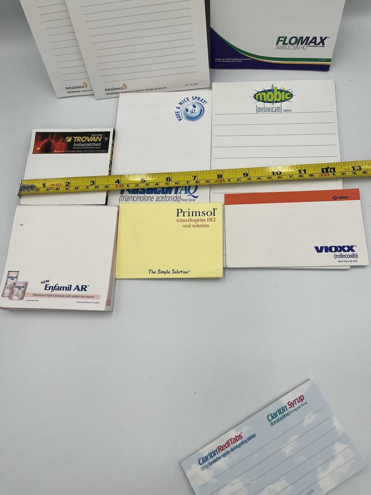 VTG Lot Of 10 Pharma Drug Rep Notepads, Post-It Notes Vioxx Accolate More