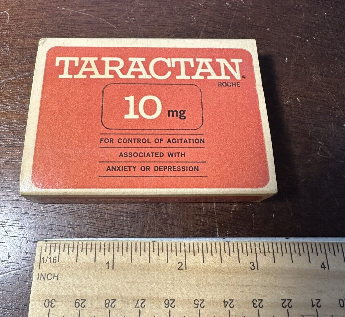 Antique Taractan Roche Laboratories Empty Box Agitation Anxiety Depression Pills